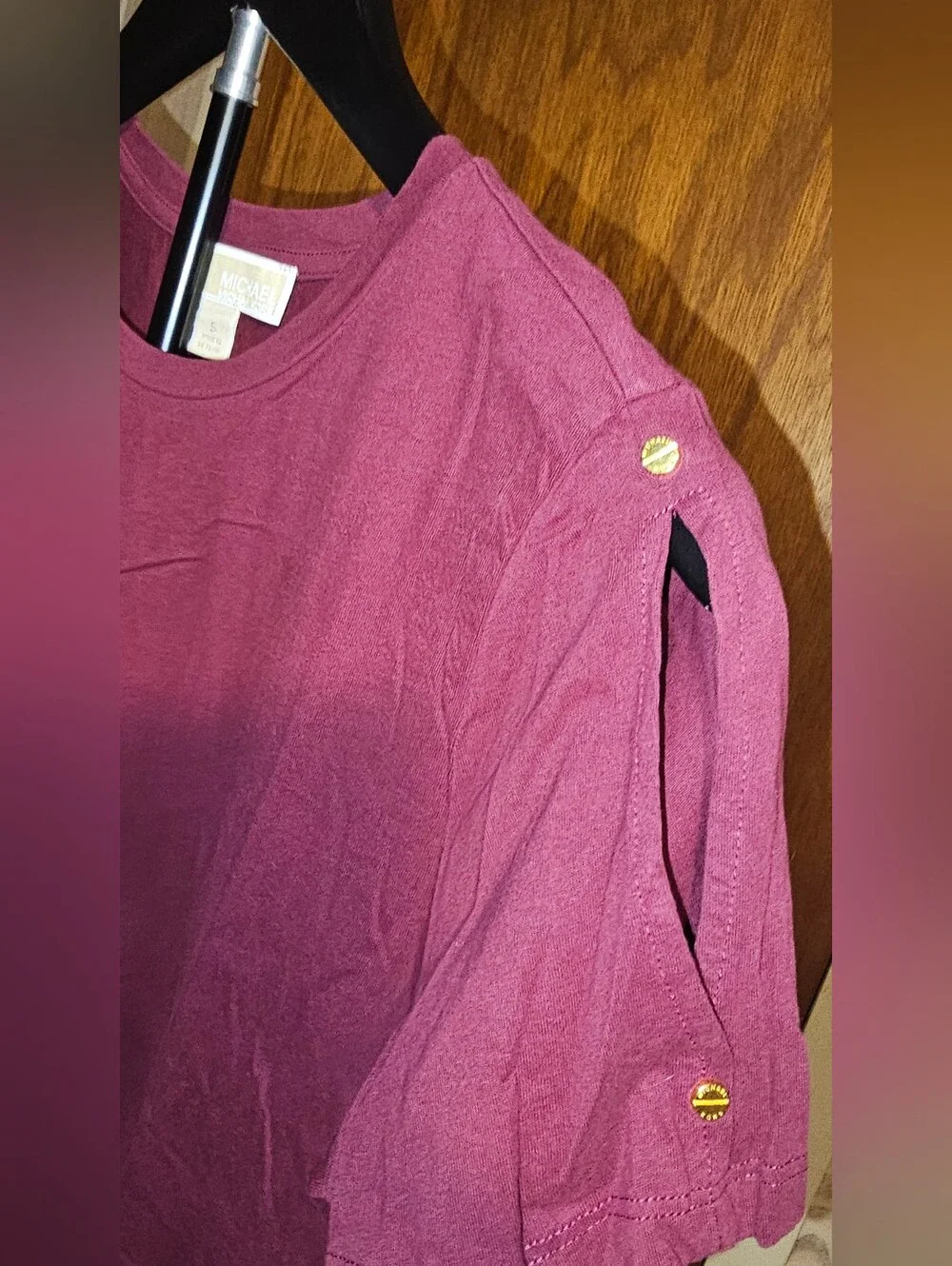 Michael Kors Short Sleeve Crewneck Tee in Wine
